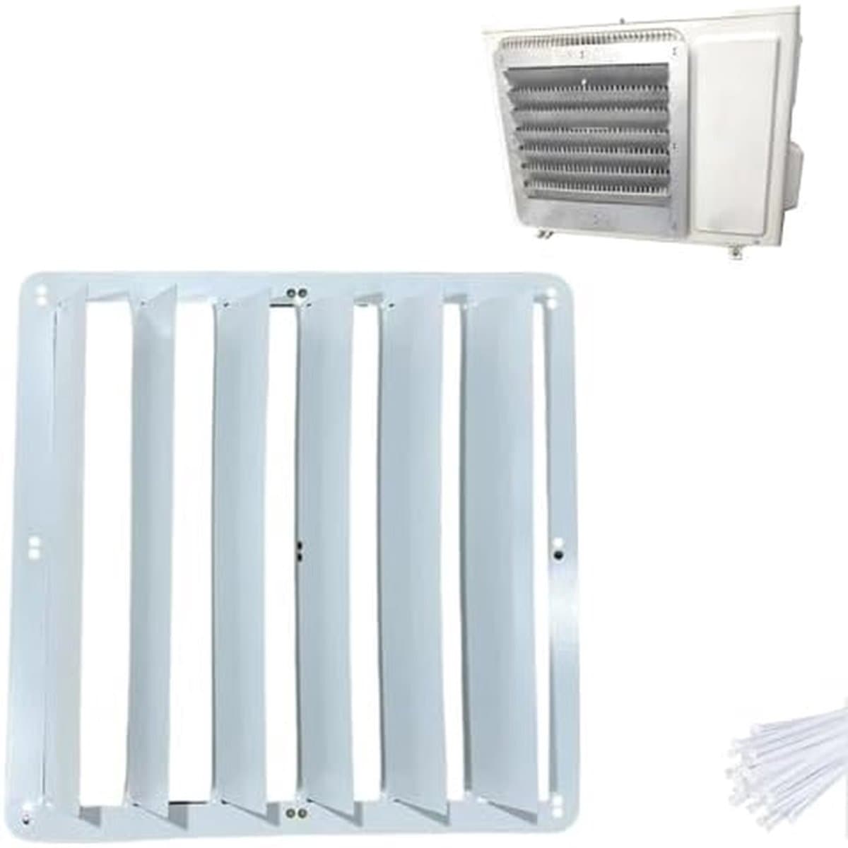 Airco Buitenunit Deflector - Warmteafvoer Schild - Optimaliseer Airco Prestaties - 45 Graden Luchtstroom - 2 mm Rand - Grijs — afbeelding 1