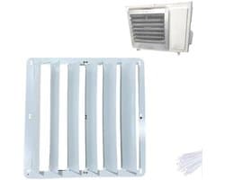 Airco Buitenunit Deflector - Warmteafvoer Schild - Optimaliseer Airco Prestaties - 45 Graden Luchtstroom - 2 mm Rand - Grijs