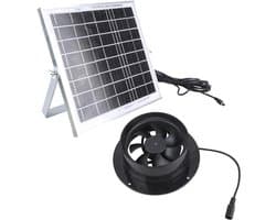 Zonneventilator - Luchtafvoer - Kassen Ventileren - Geluidsarme Motor - 8W Paneel - Meerkleurig
