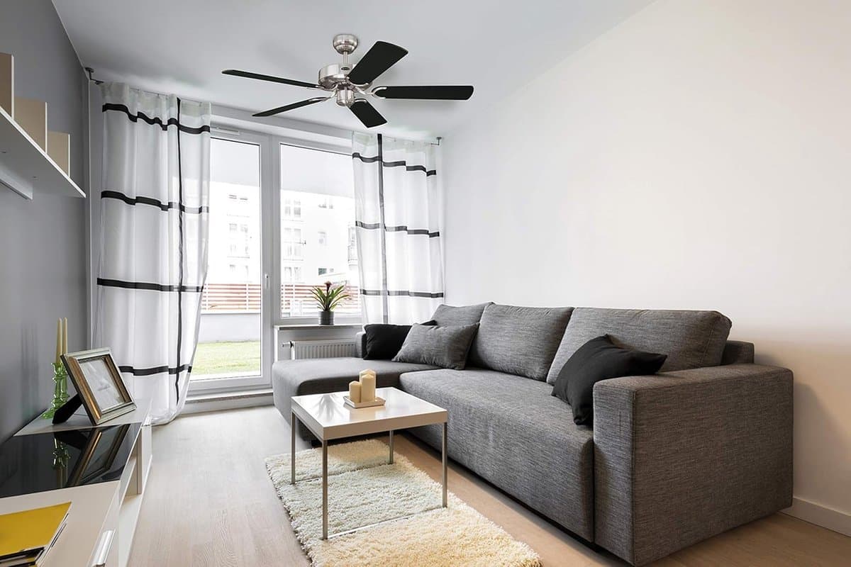 Plafondventilator stil en krachtig - 132 cm ventilator - zomer/winterfunctie - afstandsbediening - staalkleur — afbeelding 1