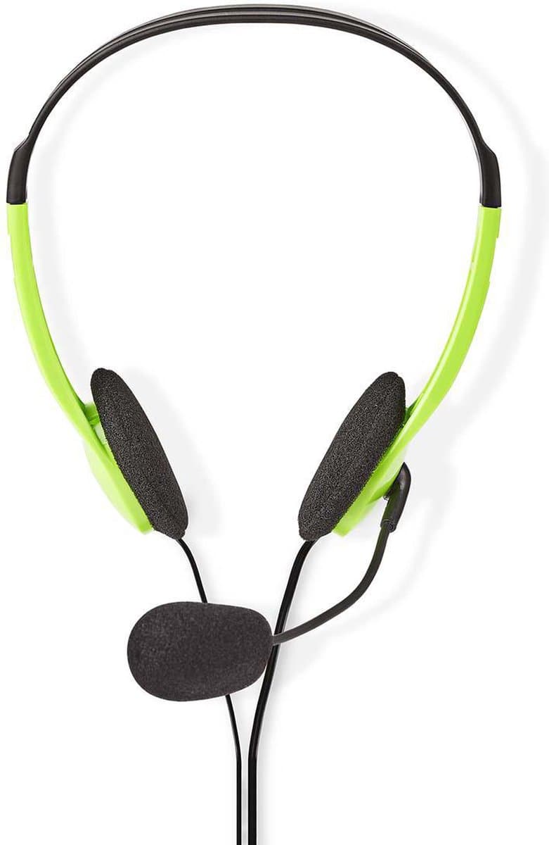 Nedis PC-Headset - On-Ear - Stereo - 2x 3.5 mm - Opvouwbare microfoon - Groen — afbeelding 1