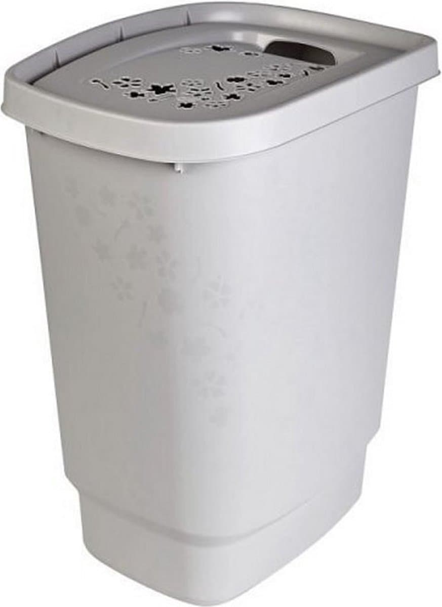 Rotho - Wasbox - Design 55 l Bloemen Cool Grijs — afbeelding 1