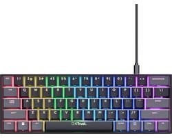Trust GXT 867 Acira - Gaming Toetsenbord - Mechanisch met Outemu Red Switches - 60% - RGB - QWERTY US - Zwart