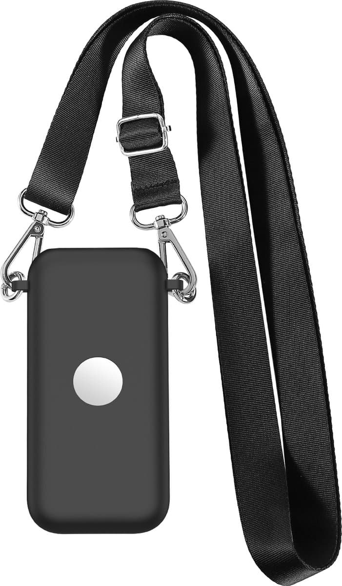 Somstyle Siliconen Beschermhoes Geschikt Voor Apple Vision Pro Batterij - Met Schouderriem - Accu Houder - Soft Cover Case - VR Bril Accessoires - Zwart — afbeelding 1