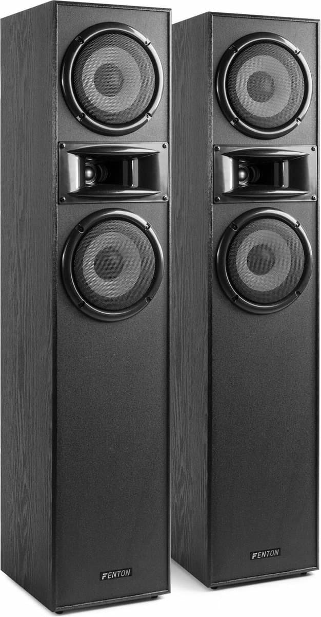 Speakerset - Fenton SHF700B hifi speakers 400W zuil luidsprekers met 2x 6,5 inch woofer - Zwart — afbeelding 1