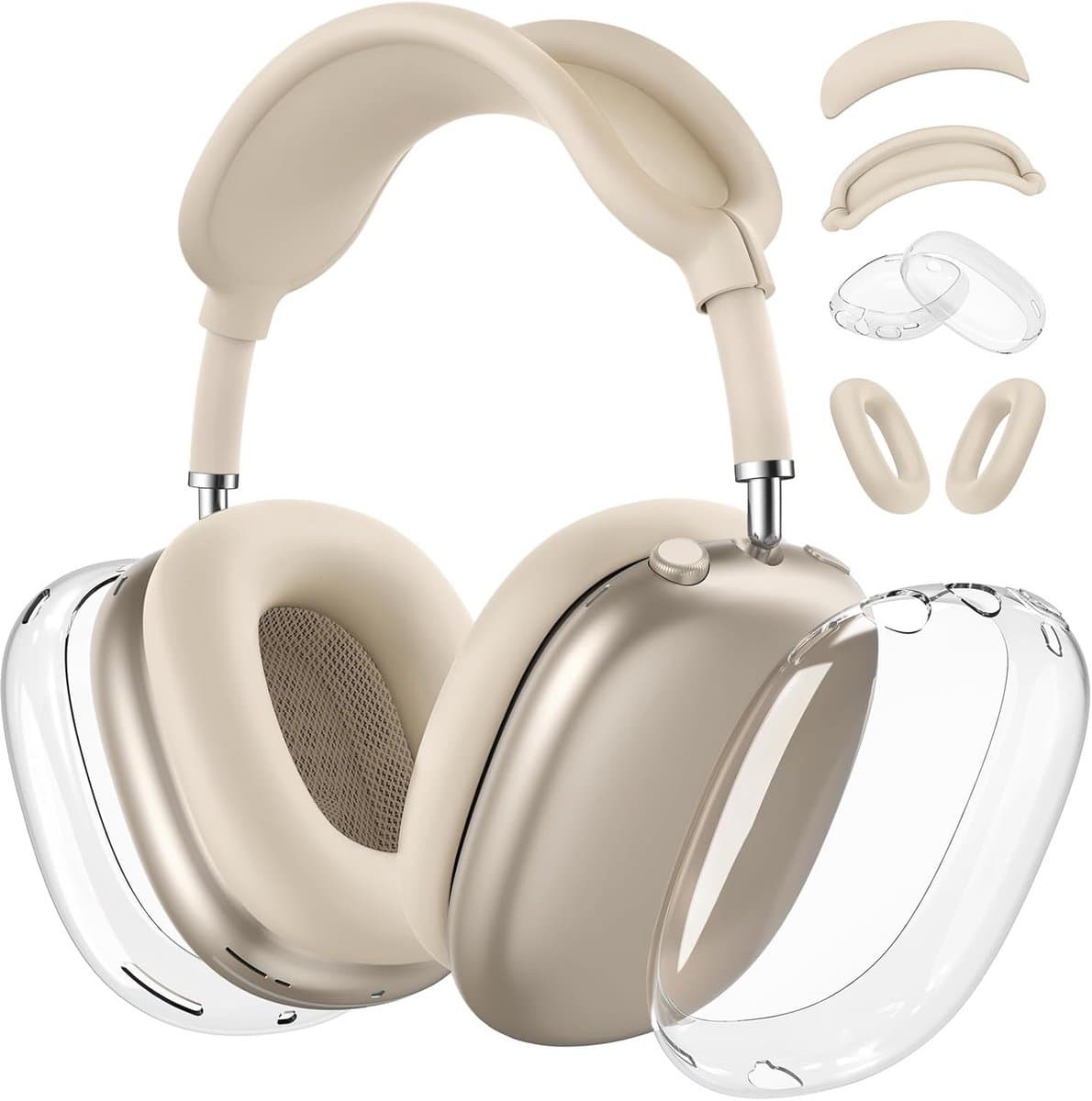 Krasbestendige Beschermhoes Set voor Draadloze Hoofdtelefoon - TPU Stootvaste Cover (Oorschelpen & Hoofdband) — afbeelding 1