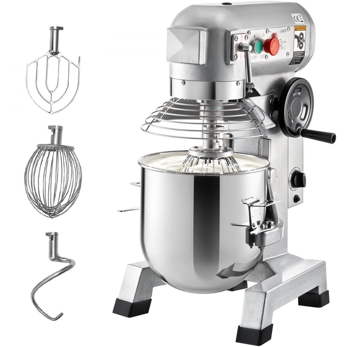 Keukenmachine - Commerciële Staande Deegmixer - RVS Kom 14,2 L - Krachtige 850 W Motor - Drie Snelheden 113/184/341 rpm - Deeghaak & Klopper - Voor Bakkerij & Pizzeria — afbeelding 1