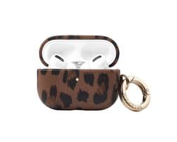Selencia Sabi Case met panterprint - Hoesje geschikt voor AirPods Pro / Pro 2 / Pro 2 (2022) - Mocha Brown