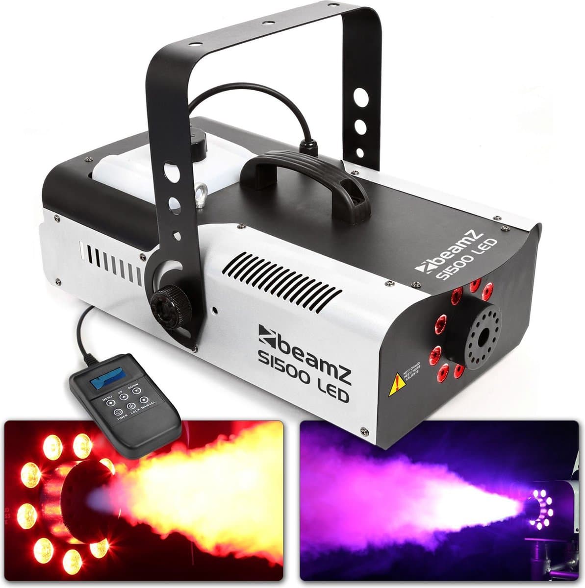 Rookmachine - BeamZ S1500LED met o.a. gekleurde LED's en timer - 1500W — afbeelding 1