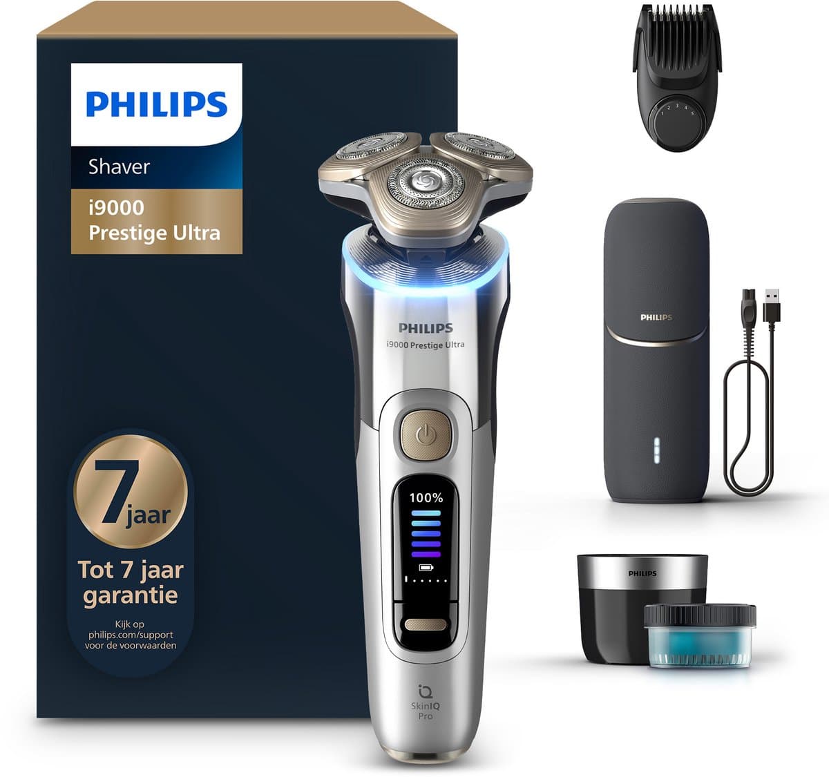 PHILIPS Shaver i9000 Prestige Ultra Wet&Dry XP9404/46 Scheerapparaat Zilver — afbeelding 1