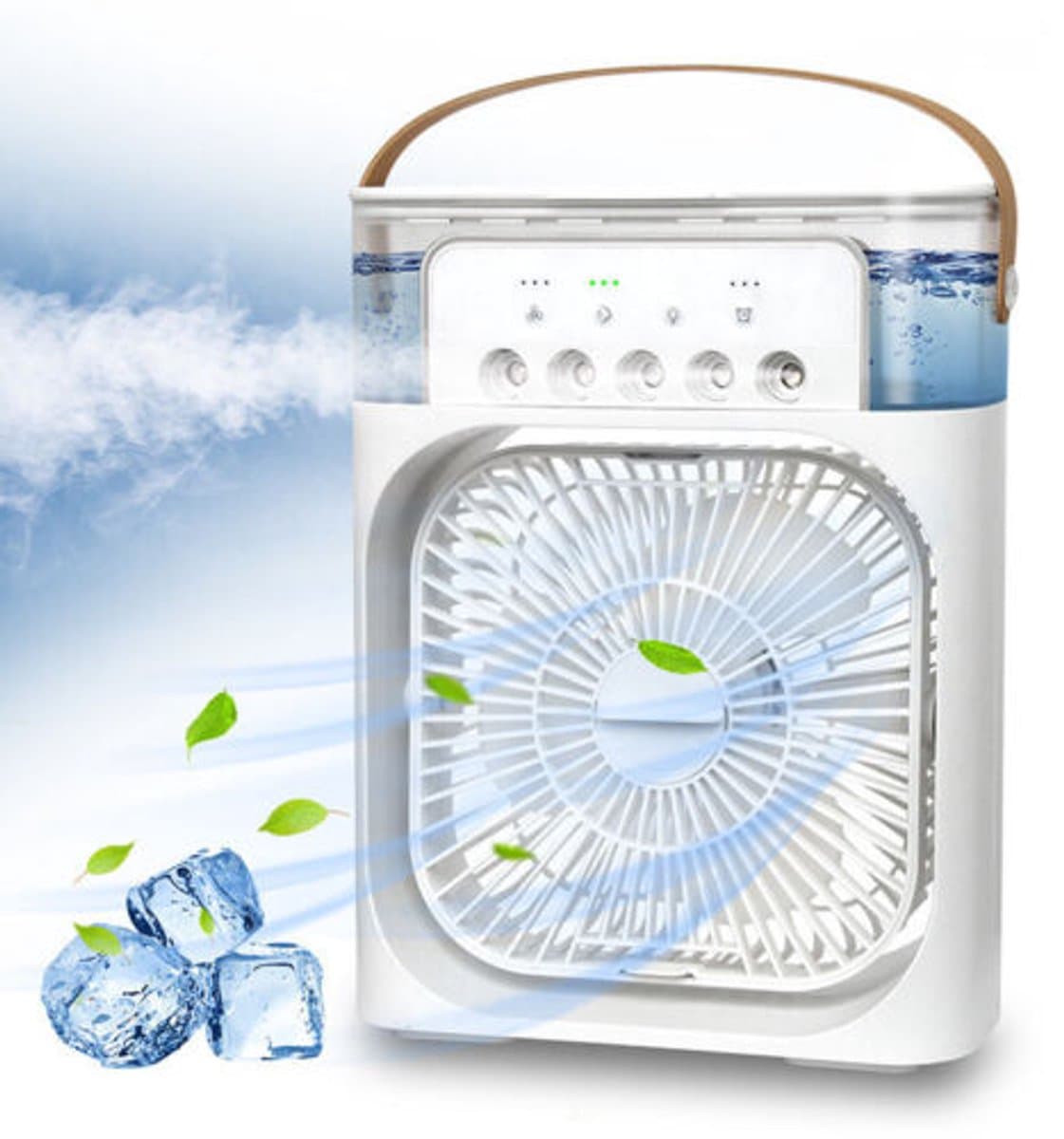Mini Draagbare Air Conditioner Fan Ventilator - Verkoeld, Bevochtigd, Draagbare kleine water cooler & Aroma Diffuser. — afbeelding 1