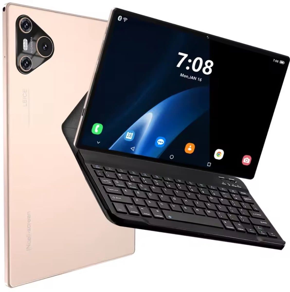 Mookes Pad 9 Pro Tablet 10.1 inch Android Snapdragon 8gen2 Global 12GB 256GB 10000 mah 5G Dual SIM WIFI HD Scherm - Gold and Keyboard — afbeelding 1