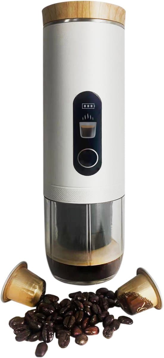 Aokada - Espressomachine - Draagbaar - Koffie voor onderweg - To Go - Met Melkopschuimer - Met Reiskoffer - Espresso - Cappucino - Verwarmingselement - Baby Veilig — afbeelding 1