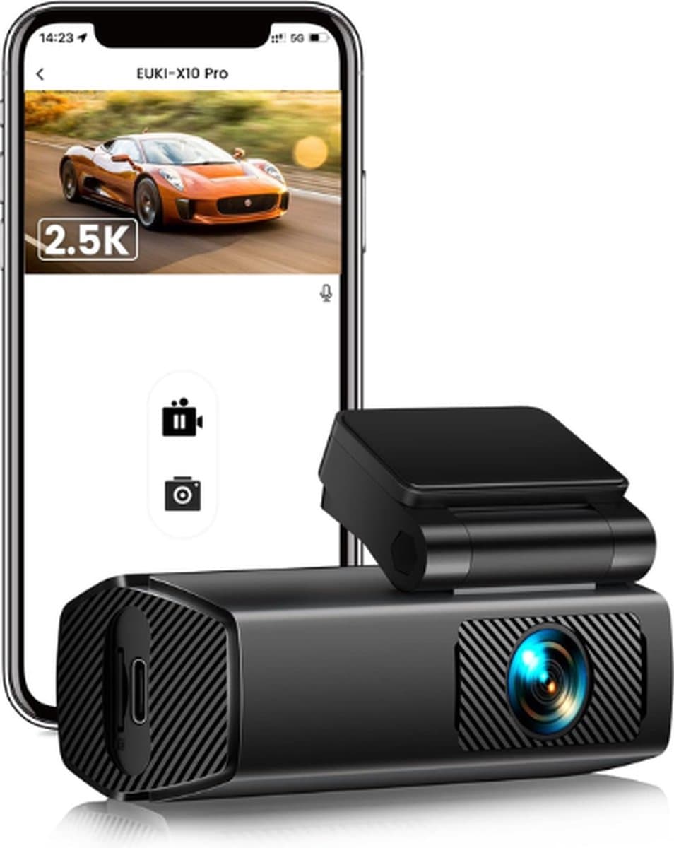 EUKI® Dashcam Voor Auto - Dashcam Auto - Dashcam Voor Auto Voor en Achter - Dashcam Auto Voor en Achter - Dashcam Voor Auto Met Wifi - Dashcam Wifi — afbeelding 1