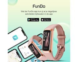 Otiume Activity Tracker - Stappenteller en Hartslagmeter - Sporthorloge - Smartwatch - Dames Heren en Kinderen - Amoled - Bloeddrukmeter - Roze