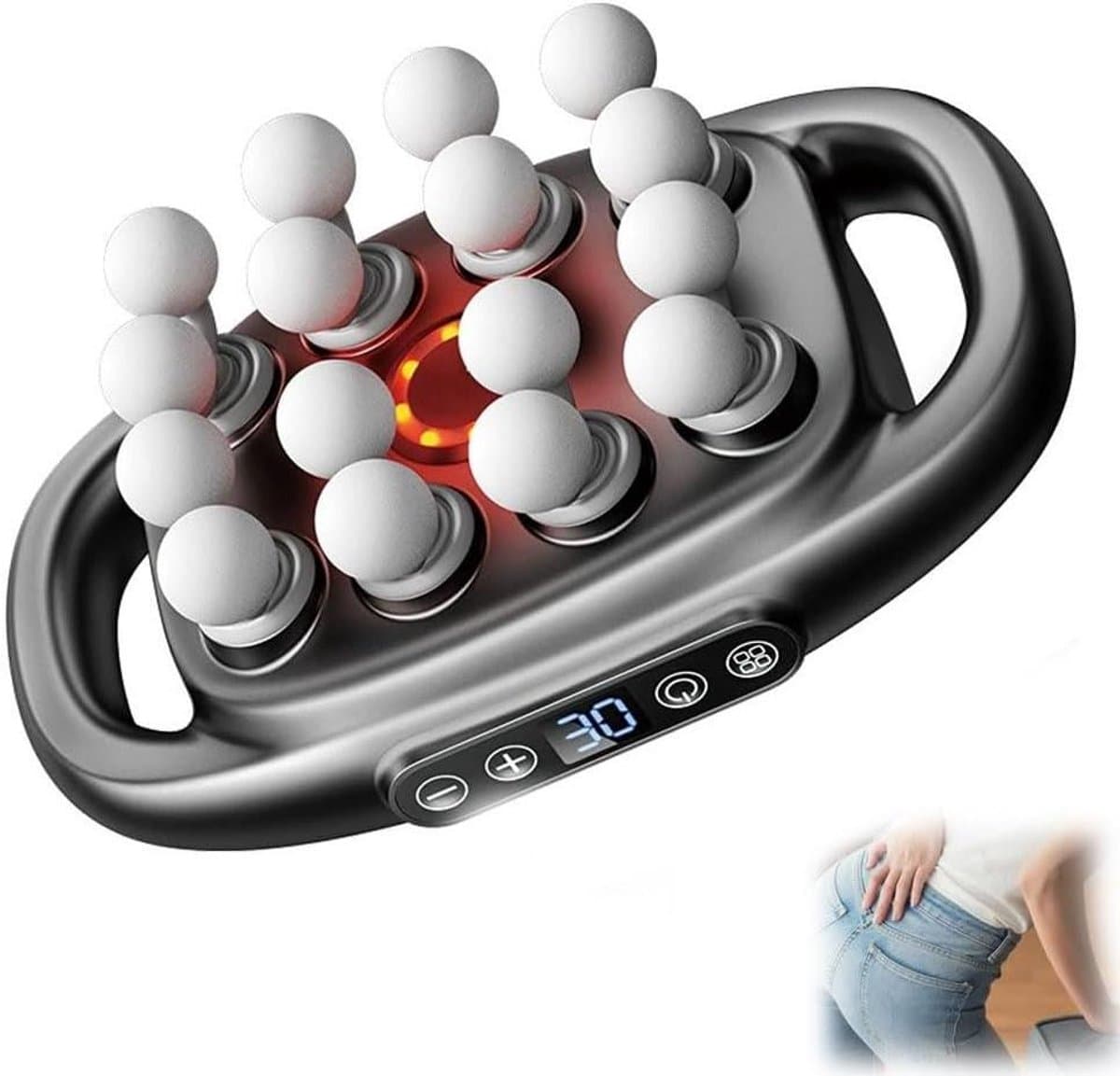 Massage Gun Set - Spierontspanning Tool - Herstel na Sport - 30 Intensiteitsniveaus - 16 Opzetstukken - Zwart — afbeelding 1