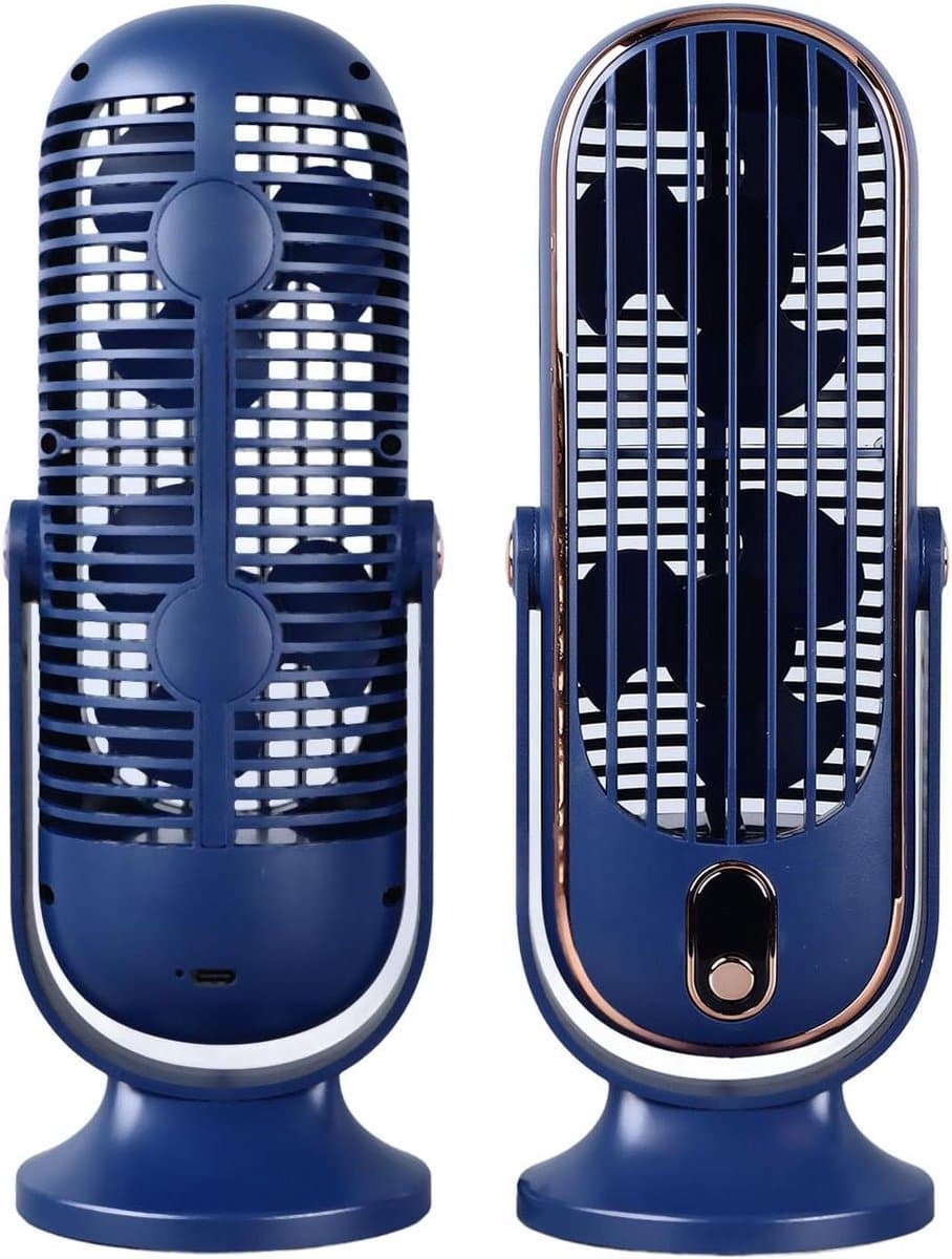 Tafelventilator - Bureauventilator - Snelle koeling - Stille werking 22 dB - 27 x 10 x 9 cm - Blauw — afbeelding 1