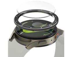 Ringke Bezel Styling + Tempered Glass Geschikt voor Samsung Galaxy Watch 7 40MM - RVS Watch Cover + Screen Protector - 40-99 Zwart