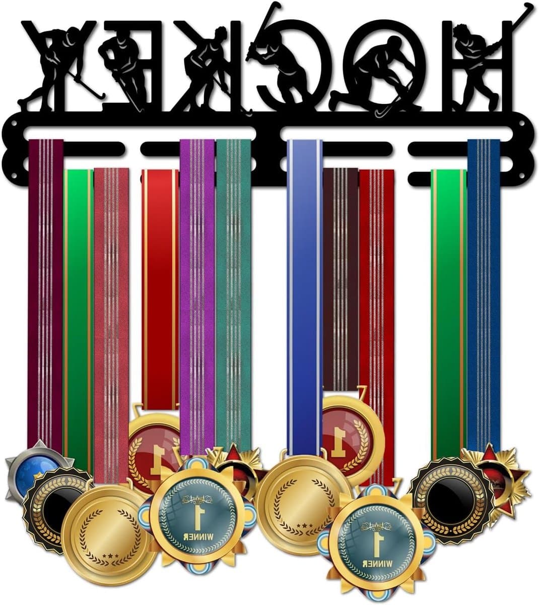 Medaillehouder voor Hockey en Sportprijzen - Wandrek voor Medailles met Ribbons en Pendants - Ideaal voor Atleten en Sportliefhebbers, 15.7 inch — afbeelding 1
