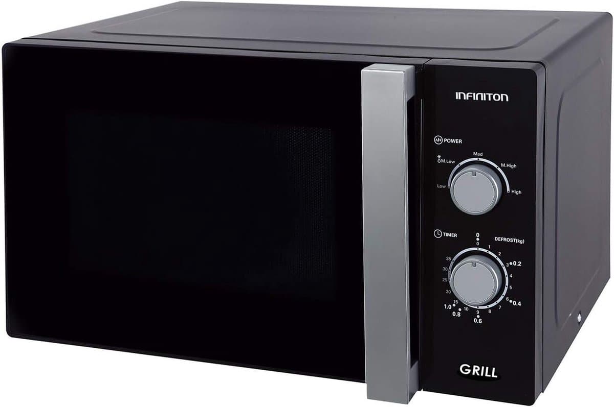 Magnetron Infiniton 25 l met grill (vermogen 900 W en grill 1000 W, inhoud 25 l, bord 31,5 cm, ontdooiing) 25 LITROS Blanco Y Gris — afbeelding 1