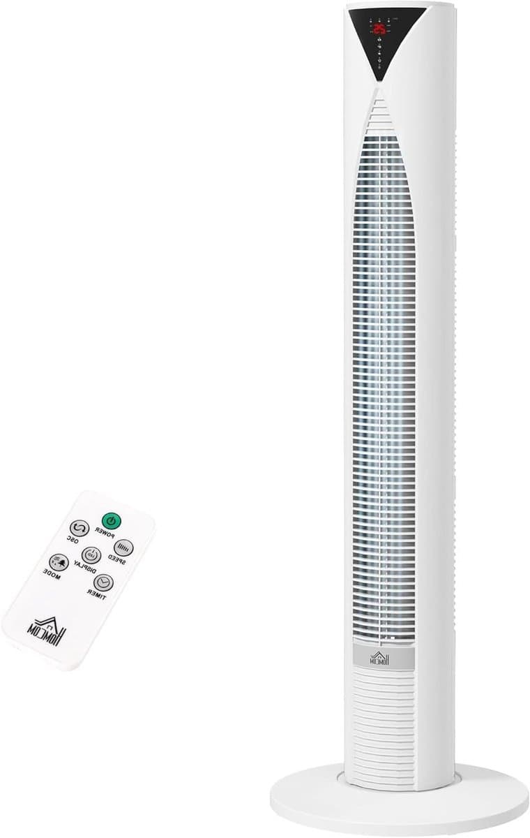 Torenventilator - Kolomventilator - Ruimte Koelen - Met Afstandsbediening - 96 cm Hoog - Wit — afbeelding 1