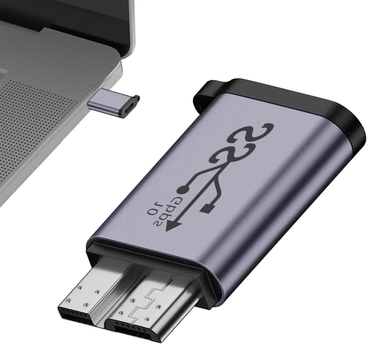 USB C Adapter - Micro B Converter - Harde Schijf Aansluiten - Snelle Data Overdracht - 10 Gbit/s - Zwart — afbeelding 1