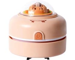 Mini Stofzuiger - Bureau Reiniger - Bureau Schoonmaken - Draadloze Vrijheid - 8.5 cm Hoog - Bruin