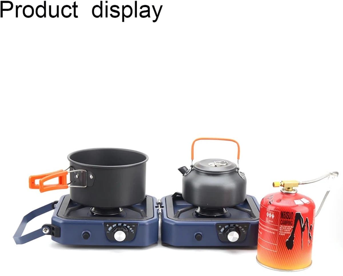 Novari - Gasbrander BBQ - Gasbrander camping - Gasbrander - 800W vermogen - Opvouwbaar ontwerp - Dubbele warmtebron - 54×22×8cm — afbeelding 1