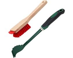 Grasmaaier reiniger - Schrobborstel dek - Onderhoud tuin - Met schraper - 32 cm - Meerkleurig