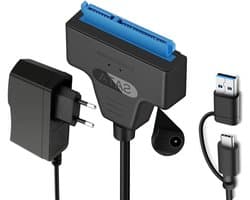 SATA naar USB adapter voor externe en interne harde schijven SSD/HDD 2.5/3.5-inch, compatibel met 12V 2A voeding, geschikt voor Windows, Mac en Linux systemen