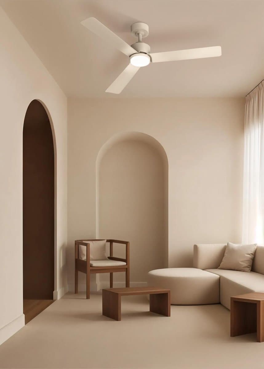 Ventilator Plafond - Luchtverplaatser Woning - Comfort Verhogend - Zomer Winter Functie - 132 cm Diameter - Zandkleur — afbeelding 1