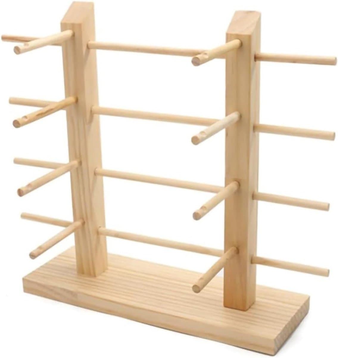Houten Zonnebrilstandaard en Brillenhouder Organizer voor Thuis en Optiekwinkel - Geschikt voor 6 Paar Brillen, Duurzaam en Stijlvol Design — afbeelding 1