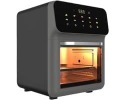 Heteluchtfriteuse Broodrooster - Keukenoven Combi - Gezinsmaaltijden Bereiden - 3D Luchtcirculatie - 15 Liter - Zwart