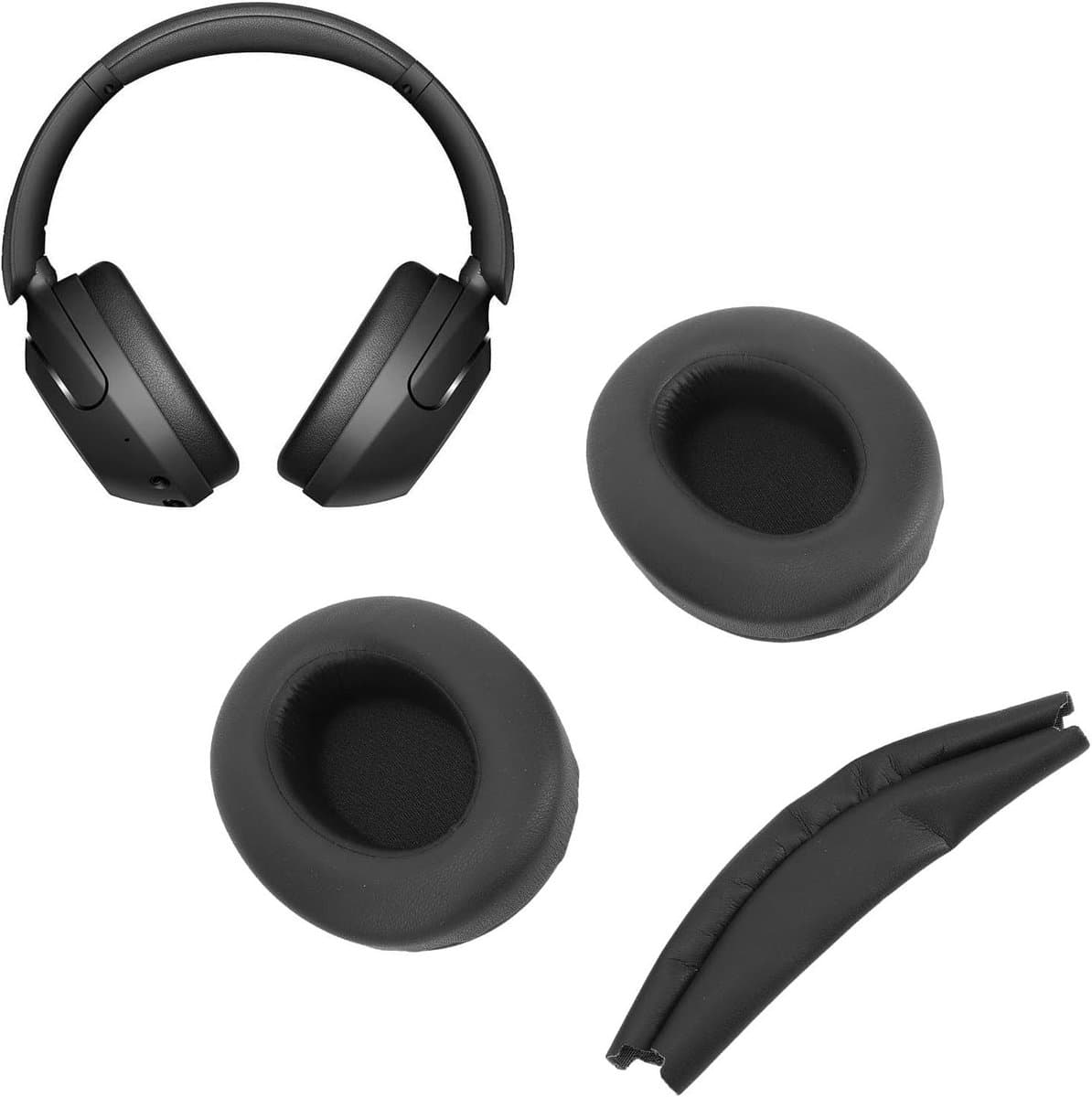 Hoofdtelefoon Earpads en Hoofdband Cover Vervanging voor WH XB910N, Geheugenfoam Kussens met Geluidsisolatie en Comfortabele Pasvorm (Zwart) — afbeelding 1