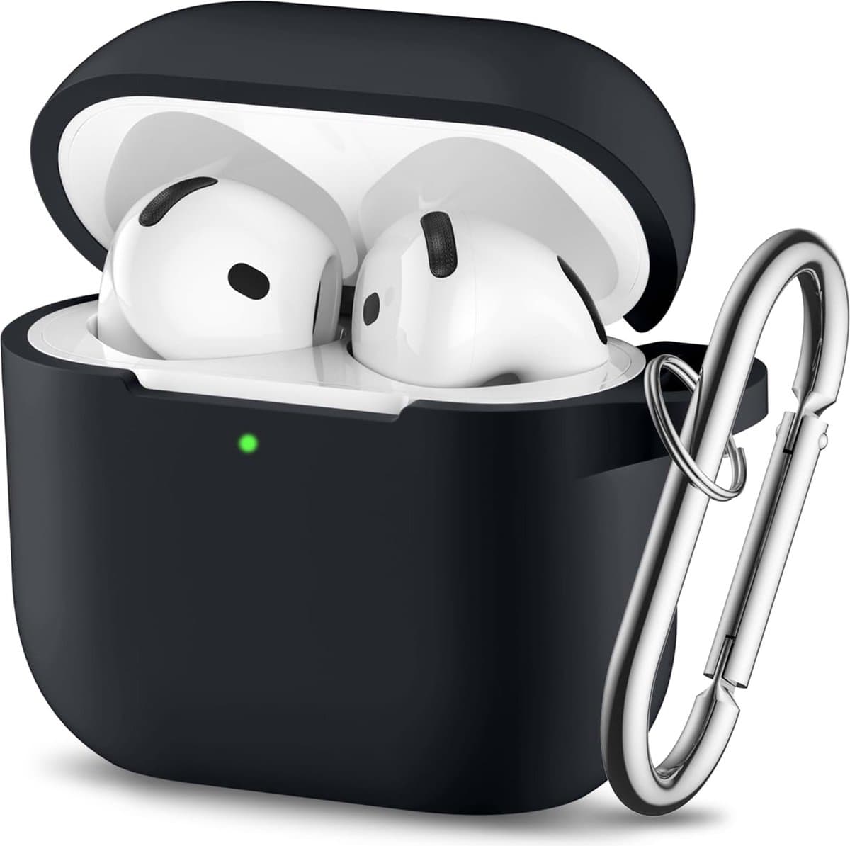 YONO Hoesje geschikt voor Airpods 4 - Case - Siliconen - Zwart — afbeelding 1