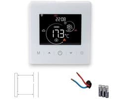 Opbouw Thermostaat | Wifi | Touchscreen bediening | 2 draads installatie | Energie statistieken | Tuya app | Google Home integratie | Wit