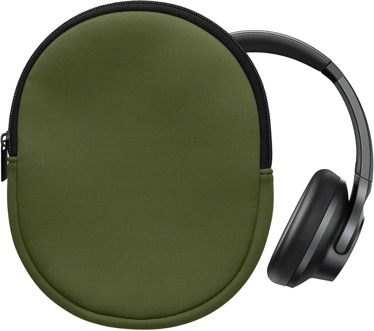 Beschermhoes Headset - Neopreen Tas - Veilig Opbergen - Flexibel Materiaal - 20 x 16 cm - Olijfgroen — afbeelding 1