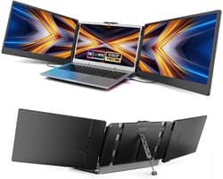 SAVI® Professionele Portable Monitor Pro 2024 - Inclusief Beschermhoes en Kabels - Krachtige Laptop Scherm Uitbreider - Zwart - 36cm x 21cm x 4cm