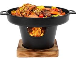 Draagbare Mini Grill - Tafel BBQ - Compact Grillen - Rookvrij Ontwerp - 844 Gram - Zwart