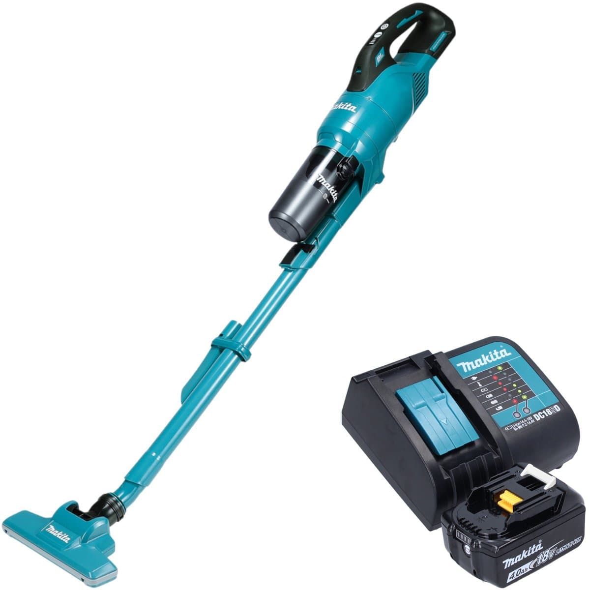 Makita DCL 286 FSM accustofzuiger 18 V 0,25 l borstelloos + 1x accu 4,0 Ah + oplader — afbeelding 1