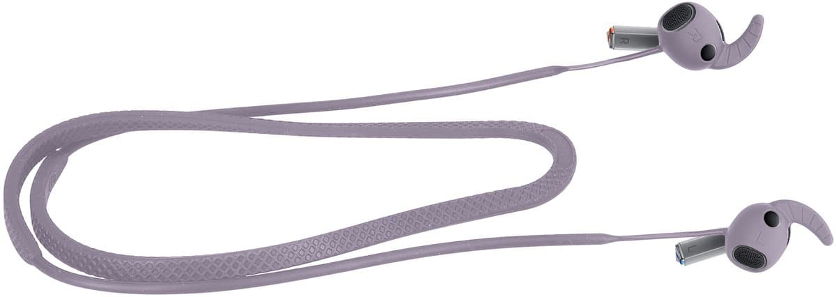 kwmobile Strap Compatible with Samsung Galaxy Buds 3 Pro - Silicone Cord Holder for Wireless Earphones - Lavender — afbeelding 1