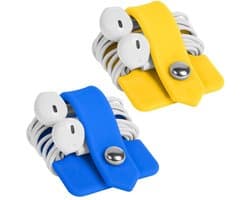 Hoofdtelefoonkabel Organizer - Siliconen Draagbaar en Compact voor Werk en Reizen (Geel en Blauw)