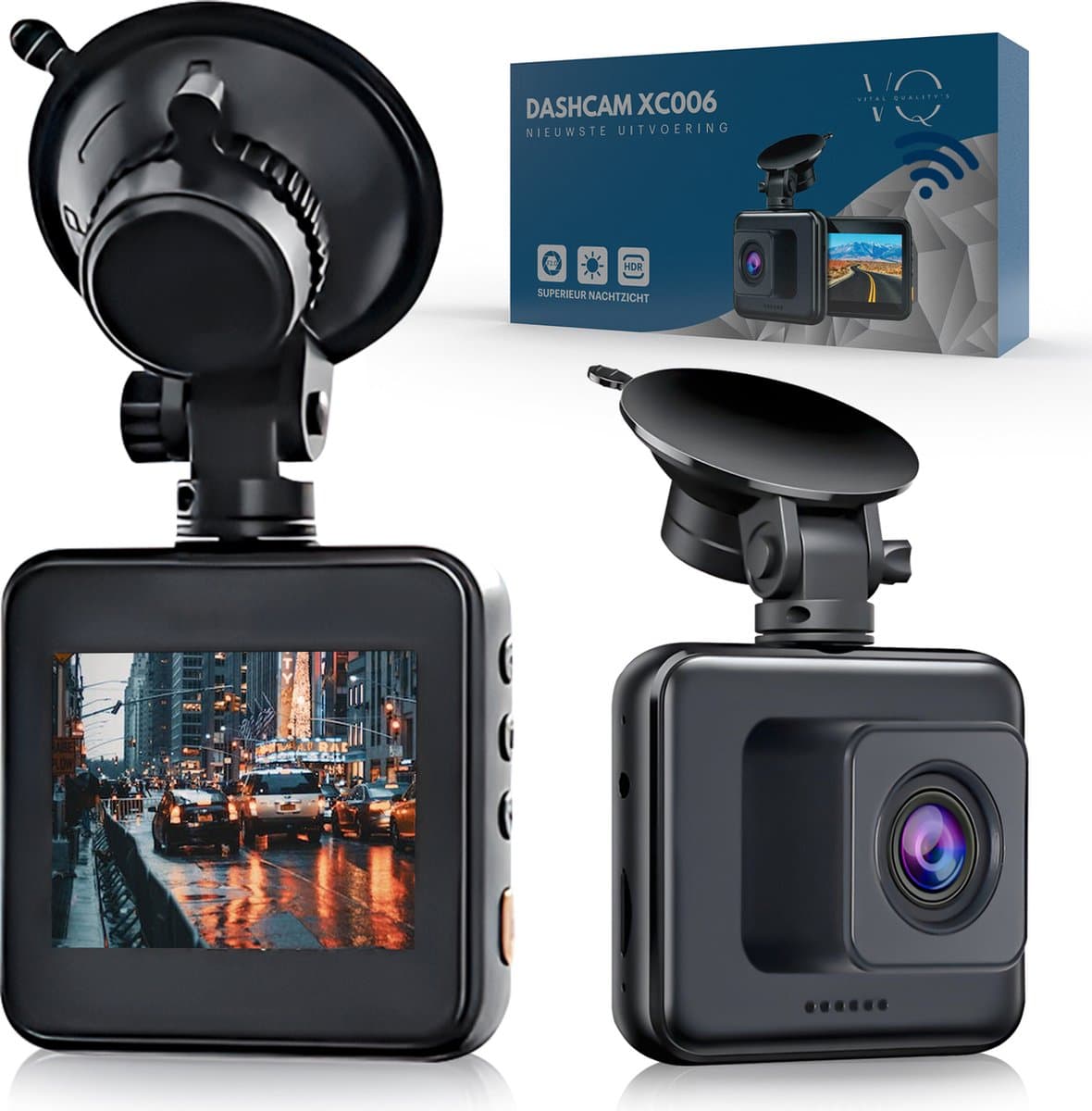 Dual Dashcam Voor Auto - Camera Voor en Achter 1080p Full HD - Parkeerbewaking - G-Sensor- Nachtvisie - Nederlandse Handleiding — afbeelding 1