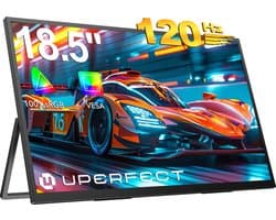 UPERFECT 18.5" 120Hz Gaming Draagbaar Monitor FHD IPS | 100% sRGB | 1200:1 Contrast Ultra-Slim Design Draagbaar scherm | Dual HDMI/Type-C | VESA Mount