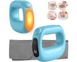 Diepe spiermassagegun met verwarmingsfunctie, instelbare intensiteit en snelheid, oplaadbaar, geschikt voor sporters en iedereen (blauw).