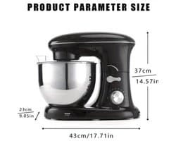 Keukenmixer – Mengmachine – Bakmixer – Deegkneder – Standmixer – 1400W Krachtige Motor – 4,5 Liter RVS Mengkom – Zwart