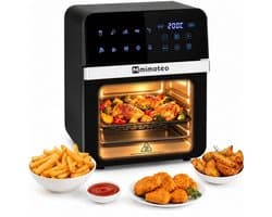 Vera Touch Luchtfriteuse, 10 l, olievrij, 1800 W, 10 digitale programma's, touchscreen, grillfunctie, instelbare timer, 2 standen, temperatuur 80-200 °C, gezond koken