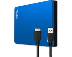 Externe Harde Schijf - Opslagapparaat - Bestanden Opslaan - Schokbestendige Aluminium Behuizing - 1TB Capaciteit - Modern Blauw