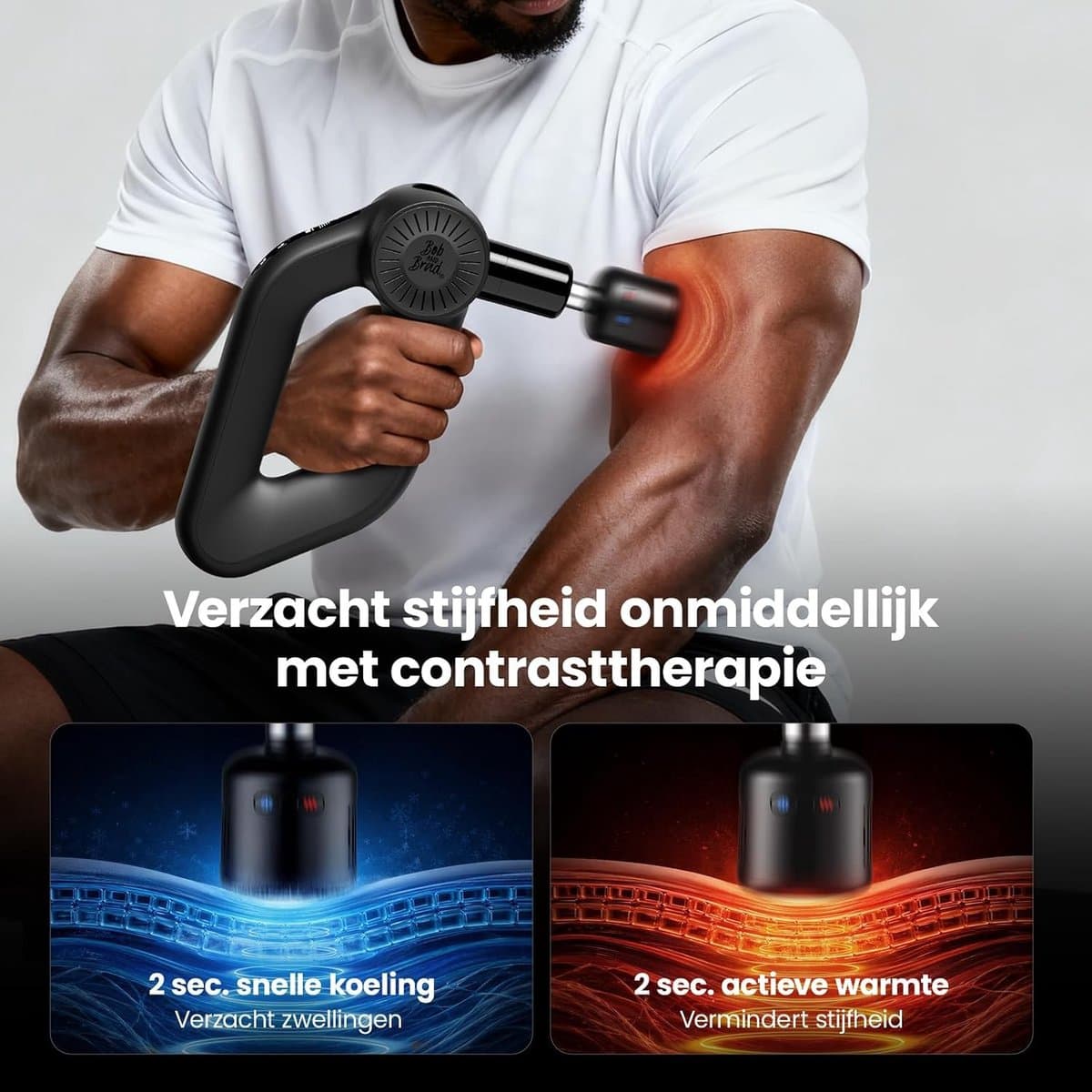 Massagepistool - Ijs Zwart - - Met Warmte & Koude Functie - Voor Spierpijnverlichting — afbeelding 1
