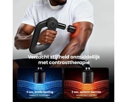 Massagepistool - Ijs Zwart - - Met Warmte & Koude Functie - Voor Spierpijnverlichting